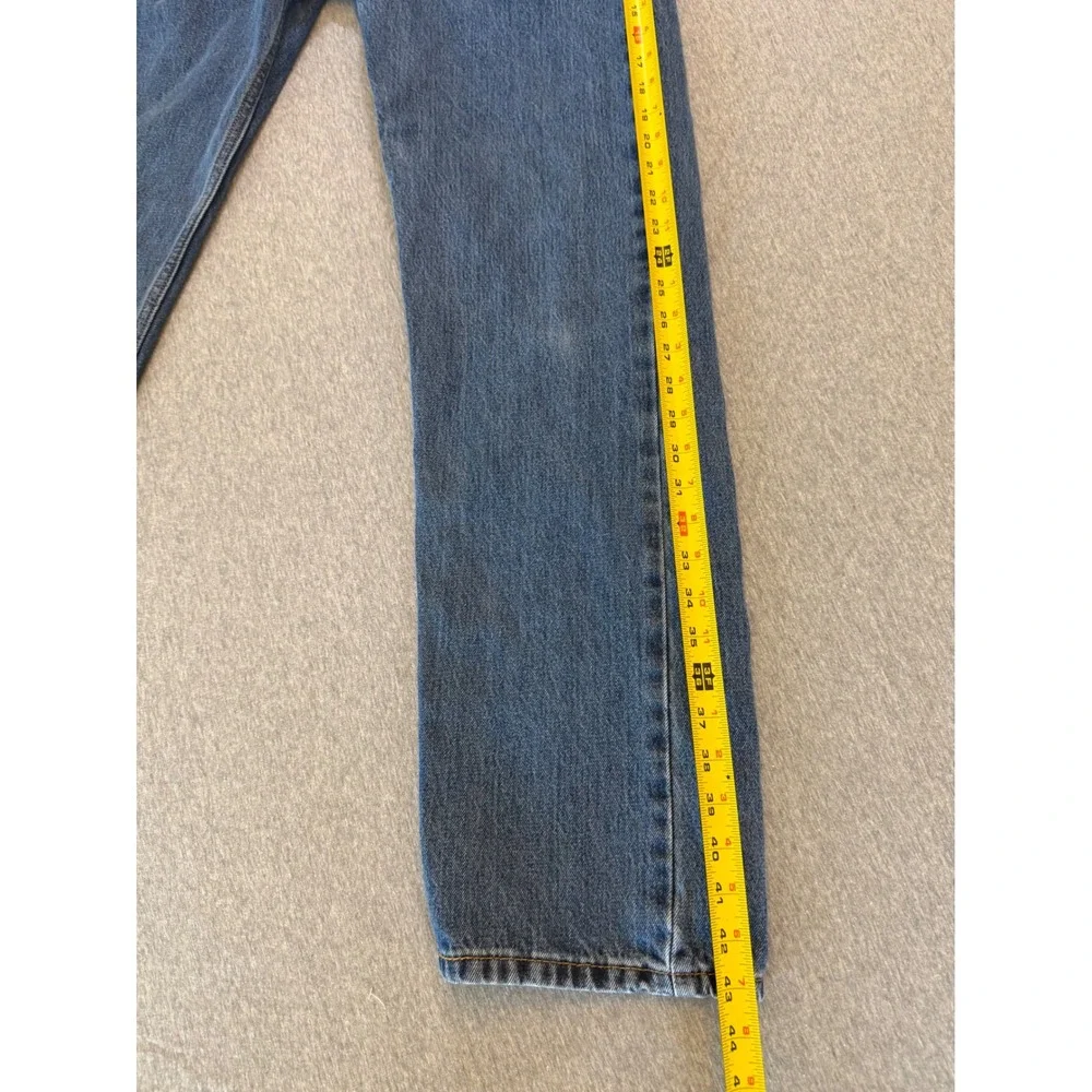 Levis 505 Regular Fit Straight Leg Jeans Mens 36x34 Medium Wash Blue Denim